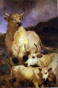 Sir edwin henry landseer,R.A. The wild cattle of Chillingham, 1867 Spain oil painting artist